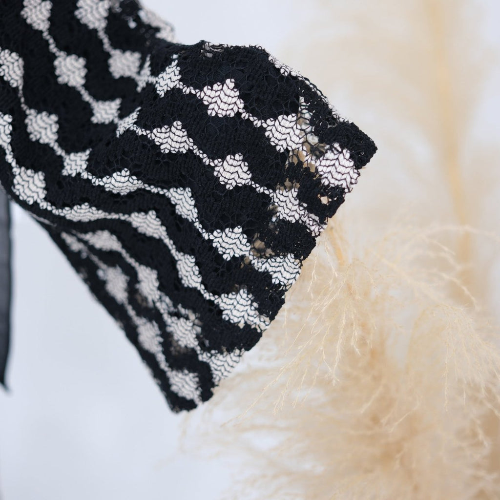 Openwork Lace Knit Open Abaya(MOA327)
