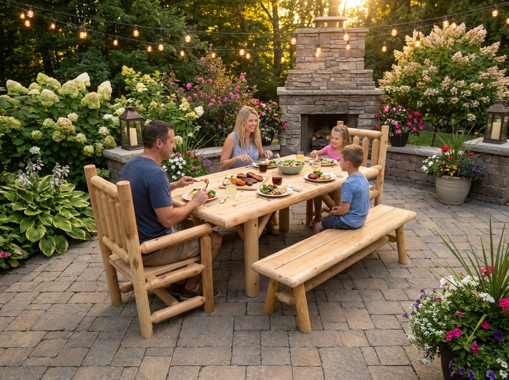 Outdoor Farmhouse Patio Table and Chairs