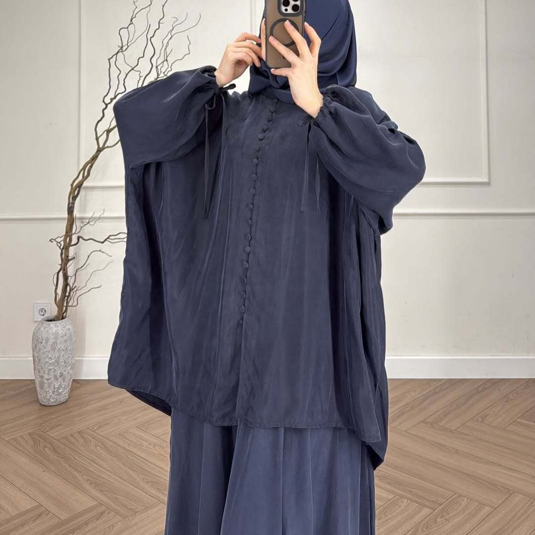 Oversized Batwing Tunic & Maxi Skirt Set (MS376)