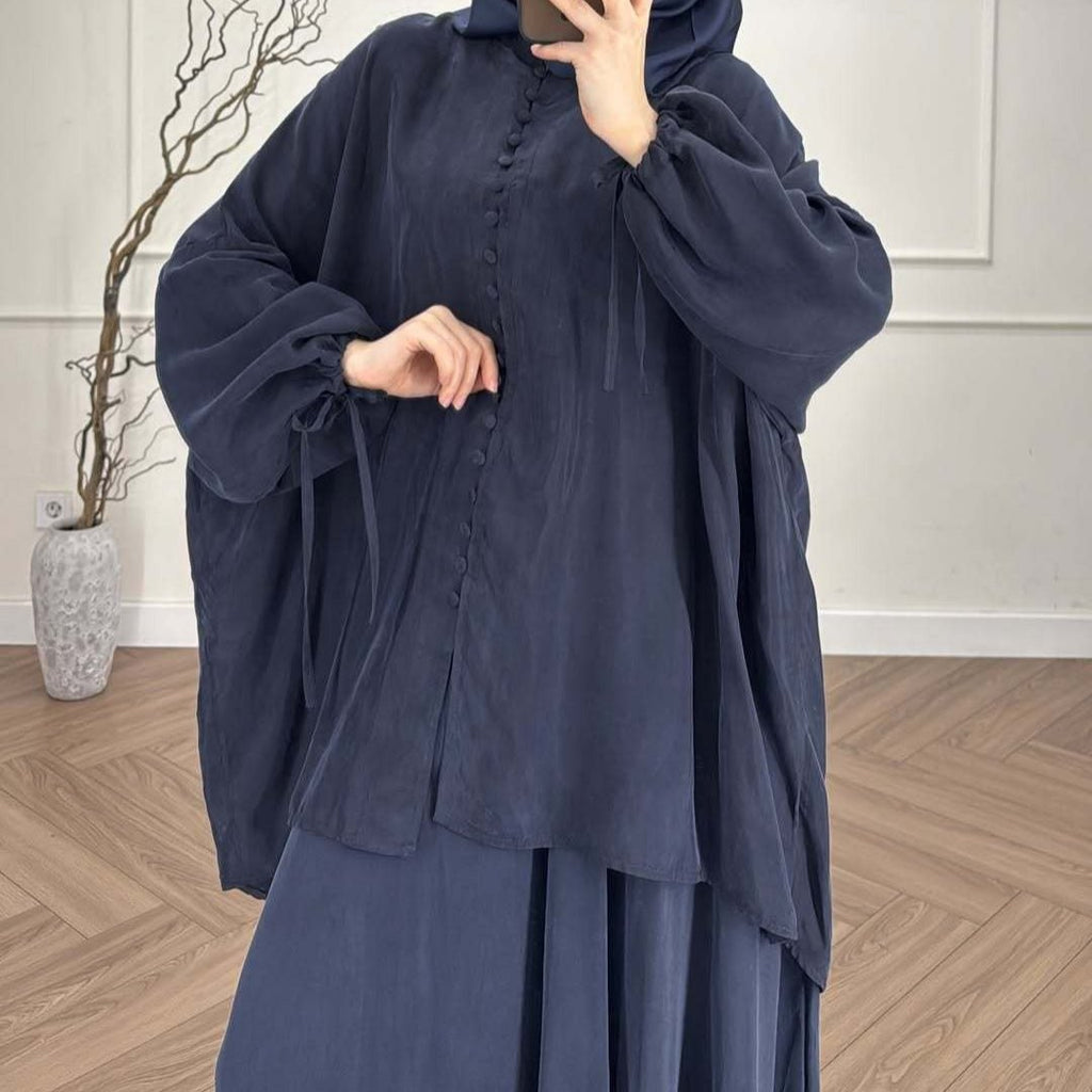Oversized Batwing Tunic & Maxi Skirt Set (MS376)