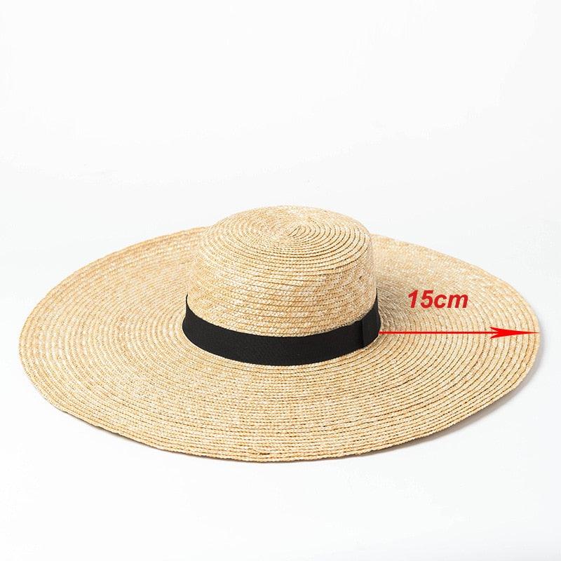 Oversized Big Modern Straw Hats For Women Summer Large Brim Sun Hat Luxury Beach Hat UV Protection Comfortable Hat For Party Summer Accessories