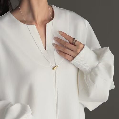 Oversized Cotton Sweatshirt Tunic | V-Neck Long Sleeve Pullover Top(MS210)