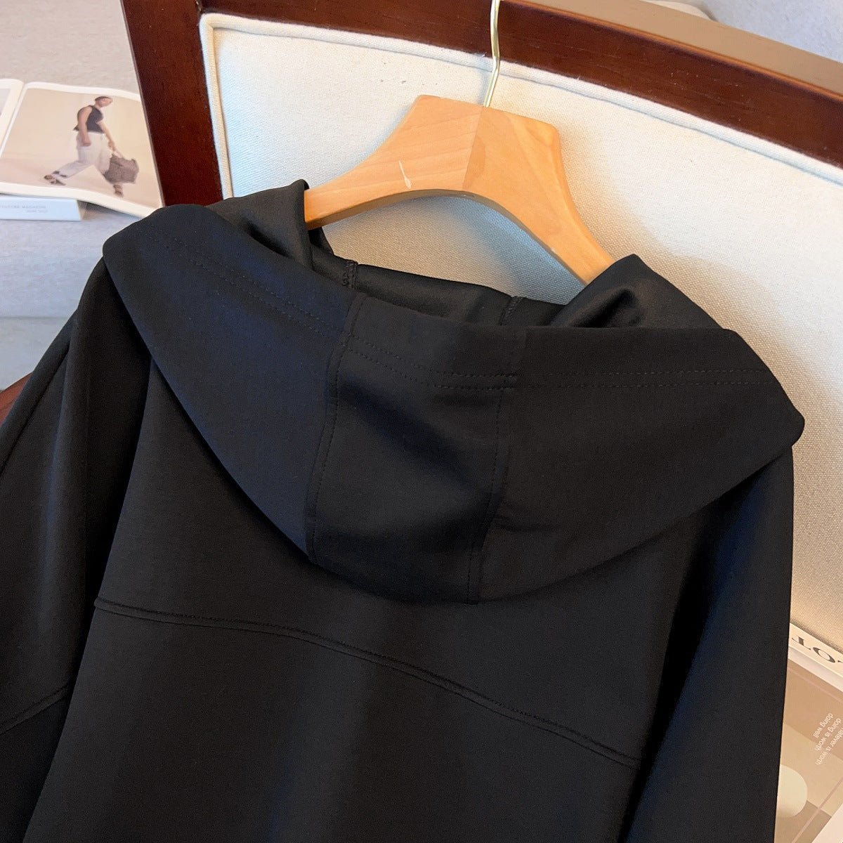 Oversized Half-Zip Hoodie Dress | Plus Size Midi Sweatshirt Dress(MS196)
