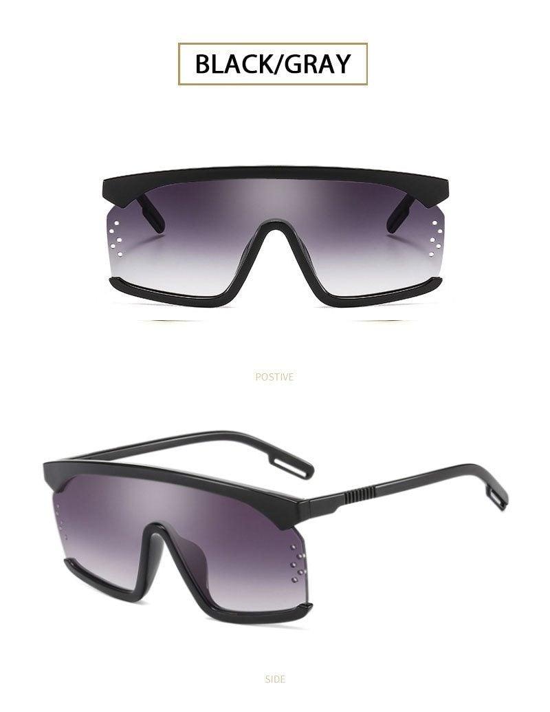 Oversized Shield Sunglasses for Women Men Square Rimless Fashion Shades Sunglasses For Women & Men Elegant Shades For Women Popular Oversized Festival Trendy Sunglasses For Men & Women