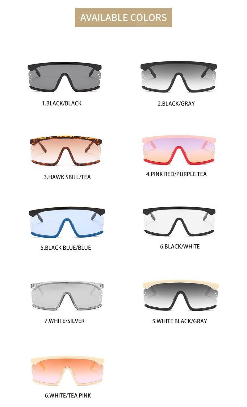 Oversized Shield Sunglasses for Women Men Square Rimless Fashion Shades Sunglasses For Women & Men Elegant Shades For Women Popular Oversized Festival Trendy Sunglasses For Men & Women
