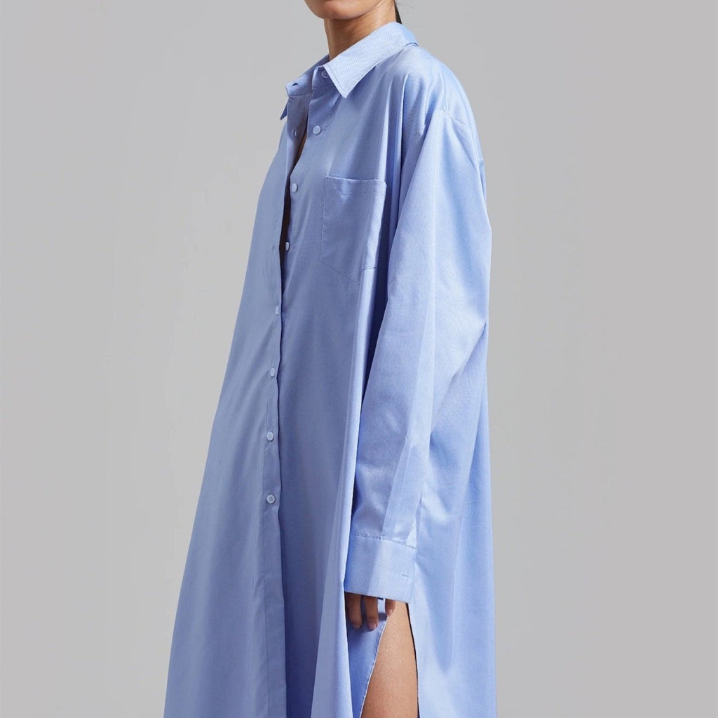 Oversized Shirt Dress with Side Slits(MS332)