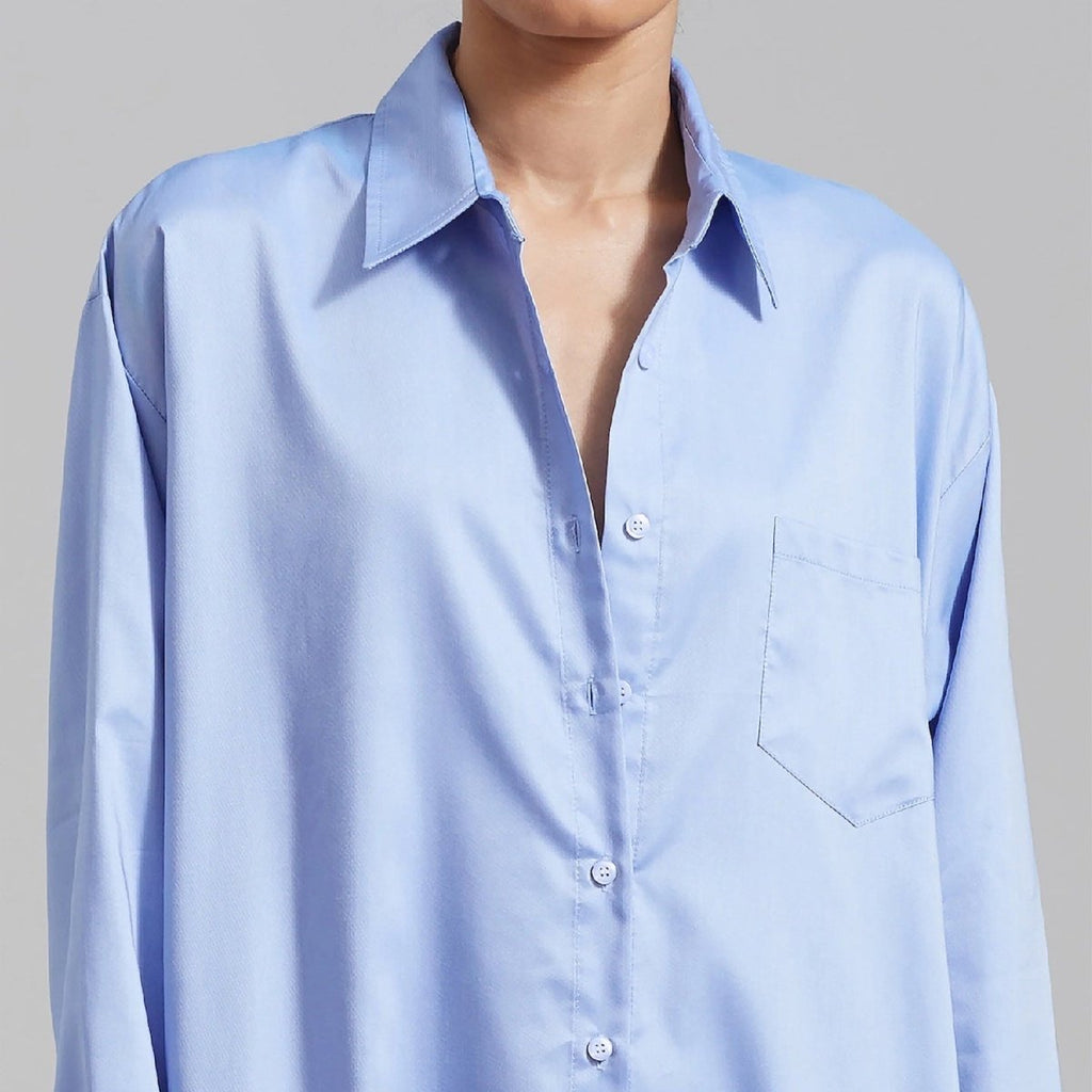 Oversized Shirt Dress with Side Slits(MS332)