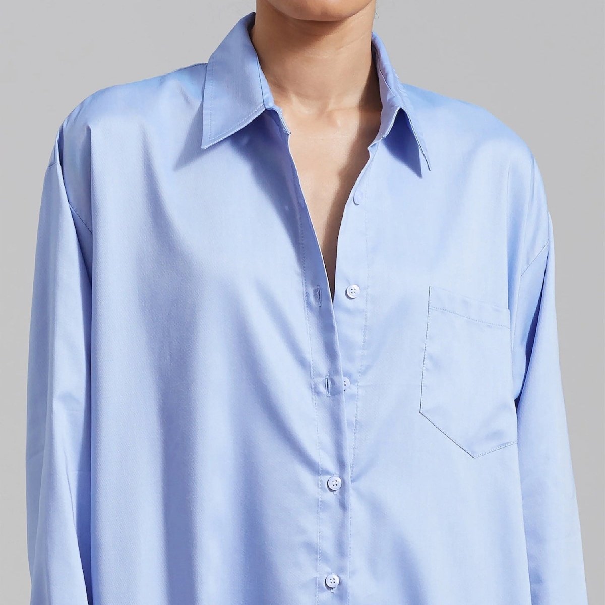 Oversized Shirt Dress with Side Slits(MS332)