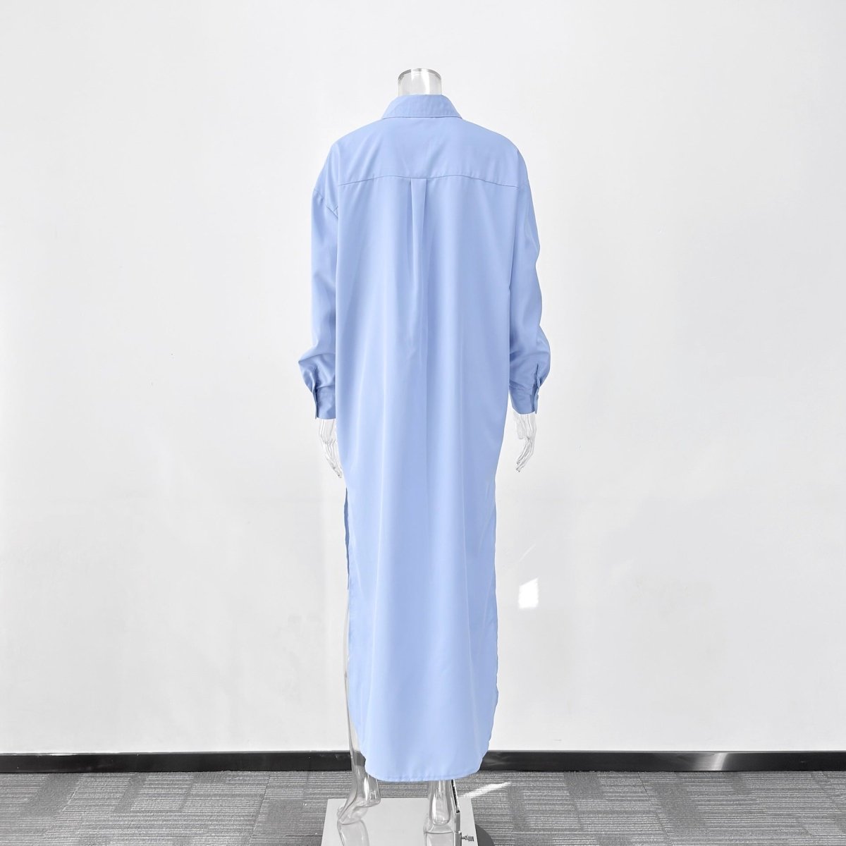 Oversized Shirt Dress with Side Slits(MS332)