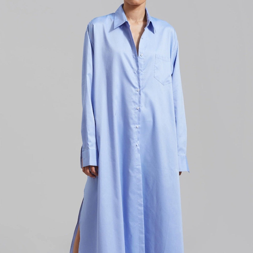 Oversized Shirt Dress with Side Slits(MS332)