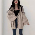 Oversized V-Neck Bubble Sleeve Cardigan(MS167)