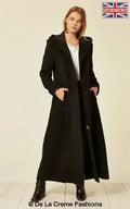 Oversized Wool Blend Hooded Long Coat (1716)