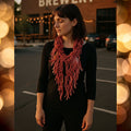 Dropped Stitch Scarf Knit Pattern – Beginner-Friendly Ribbon Yarn Scarf with Fringe