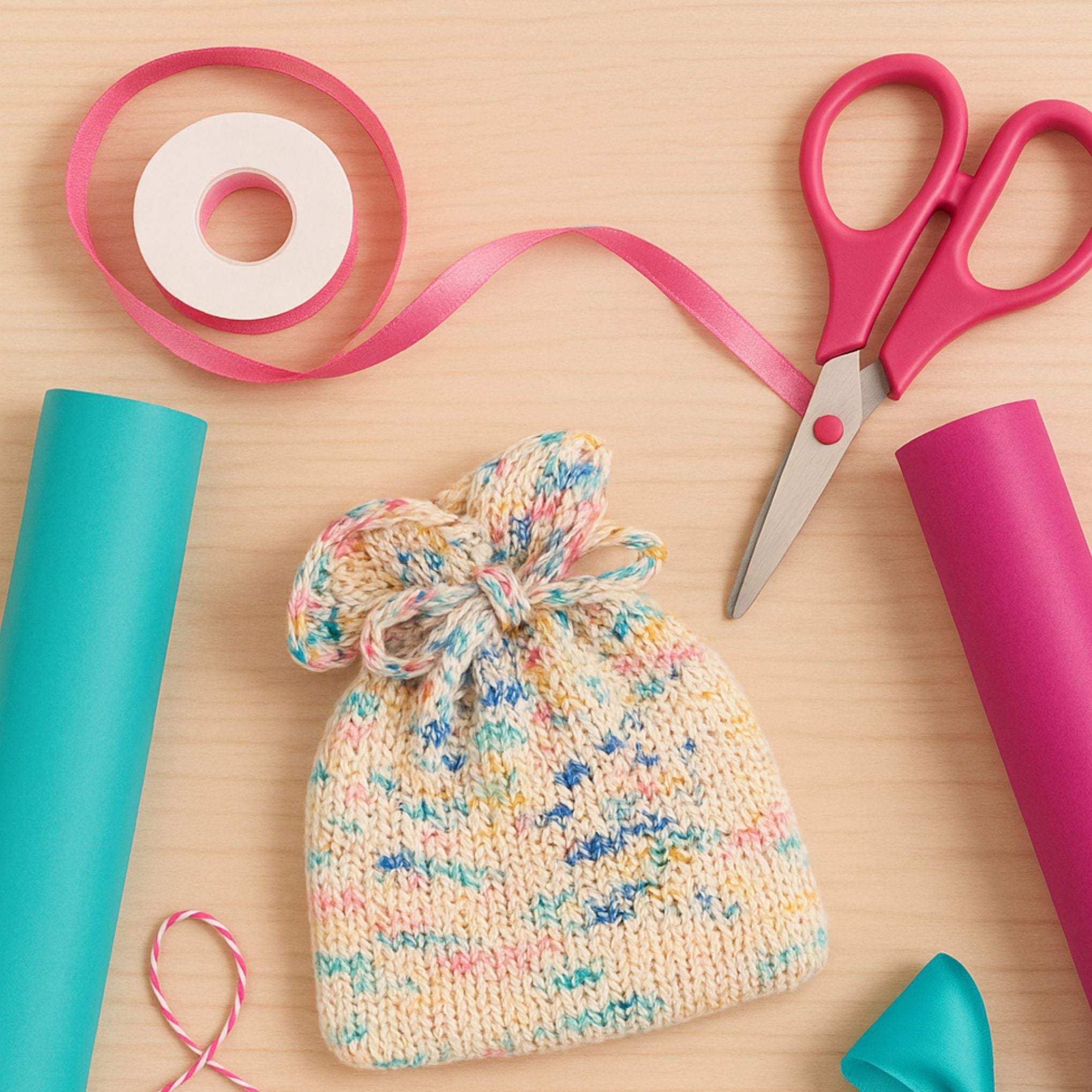 Party Time Pouch Knit Pattern – Easy Beginner Bag Using Sport Weight Silk Yarn