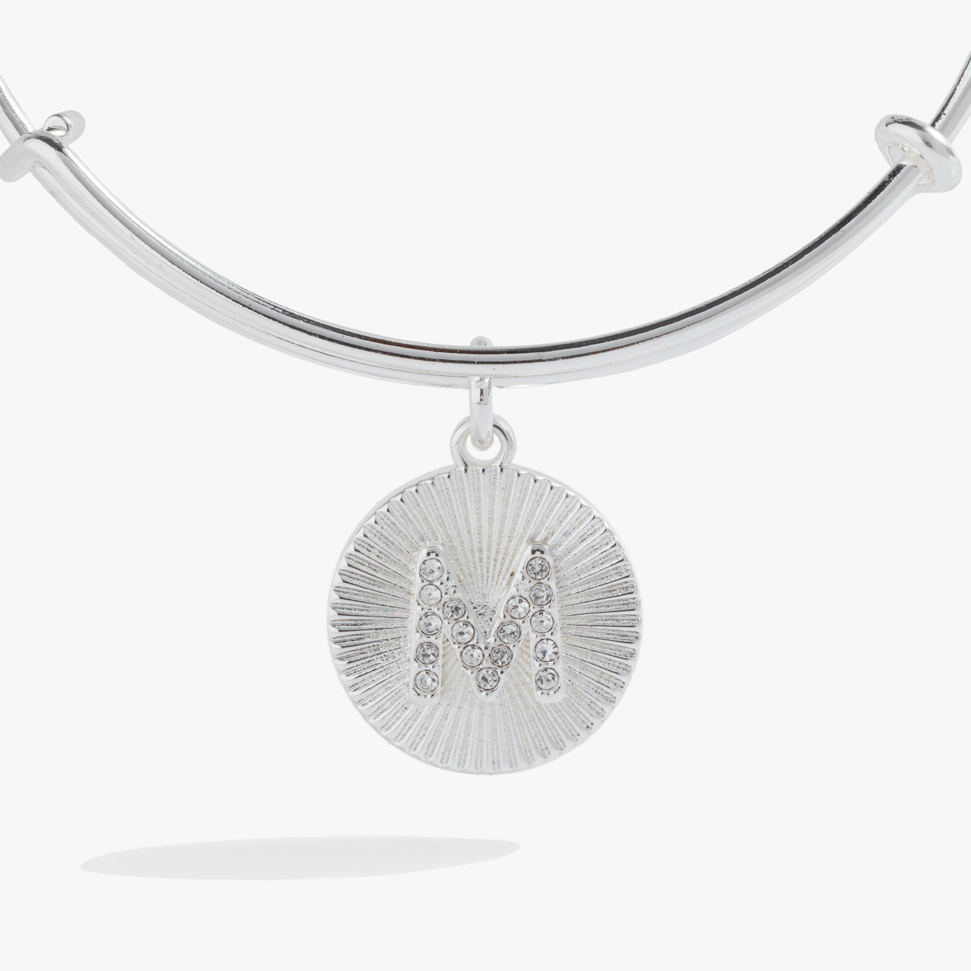 Initial M Pave Starburst Texture Bangle