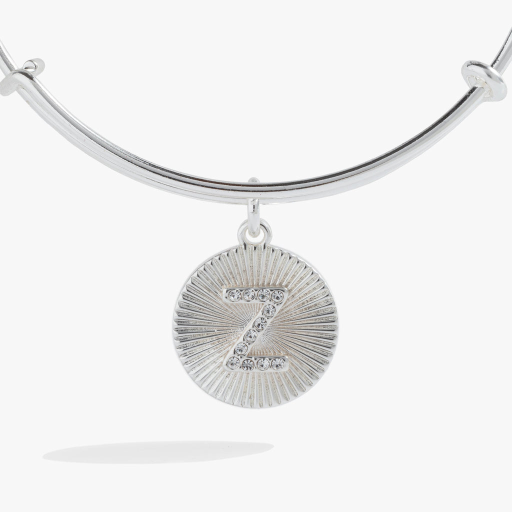 Initial Z Pave Starburst Texture Bangle