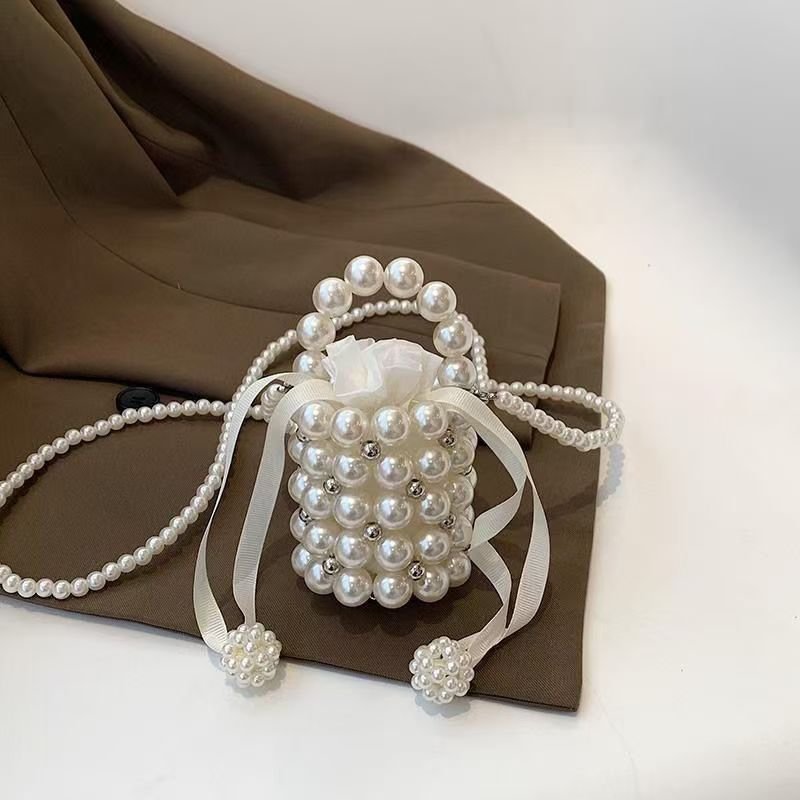 Pearl Bucket Bag | Handmade Beaded Crossbody Bag(MAC364)