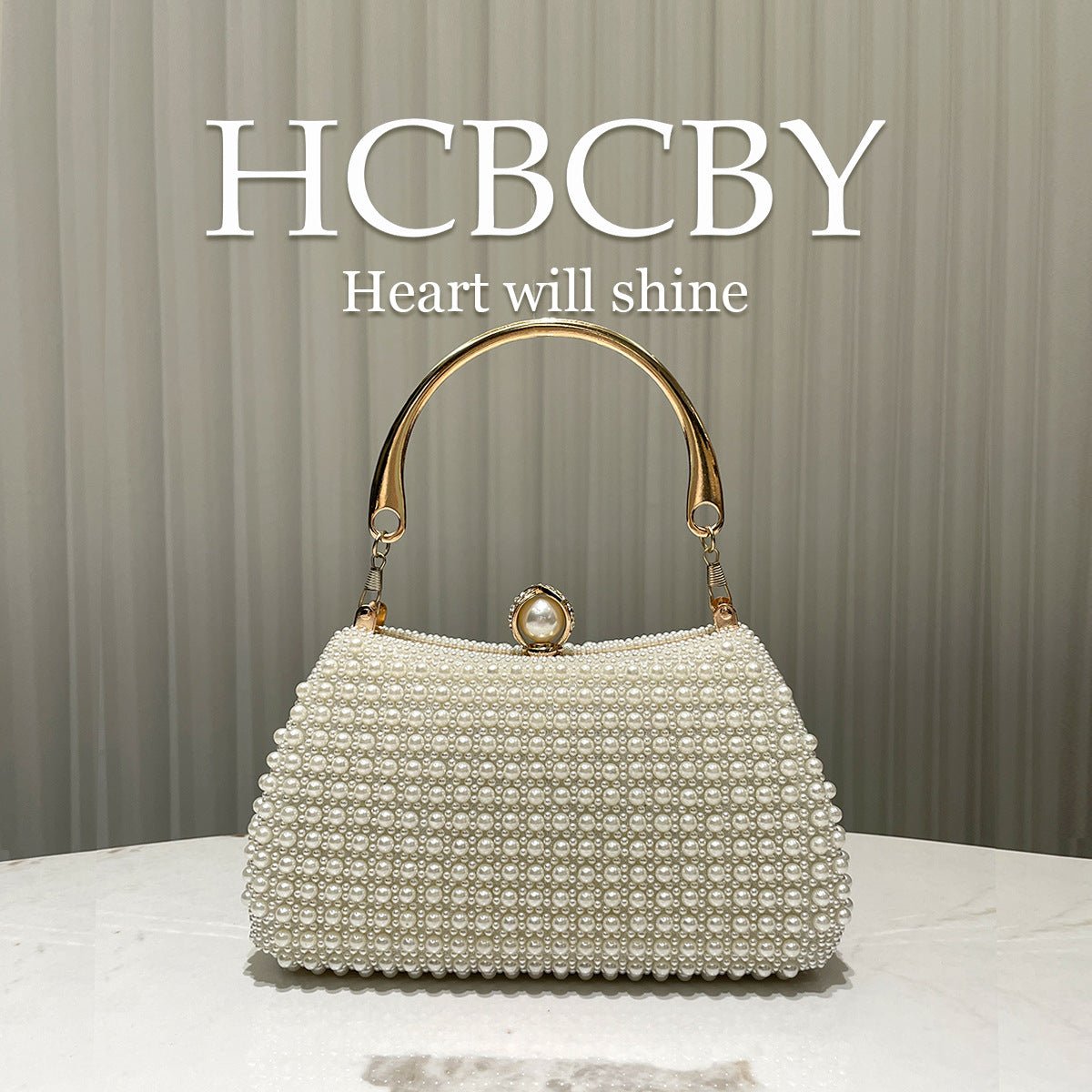 Pearl-Embellished Vintage-Inspired Beaded Box Bag Evening Clutch with Gold Accents (MAC248)