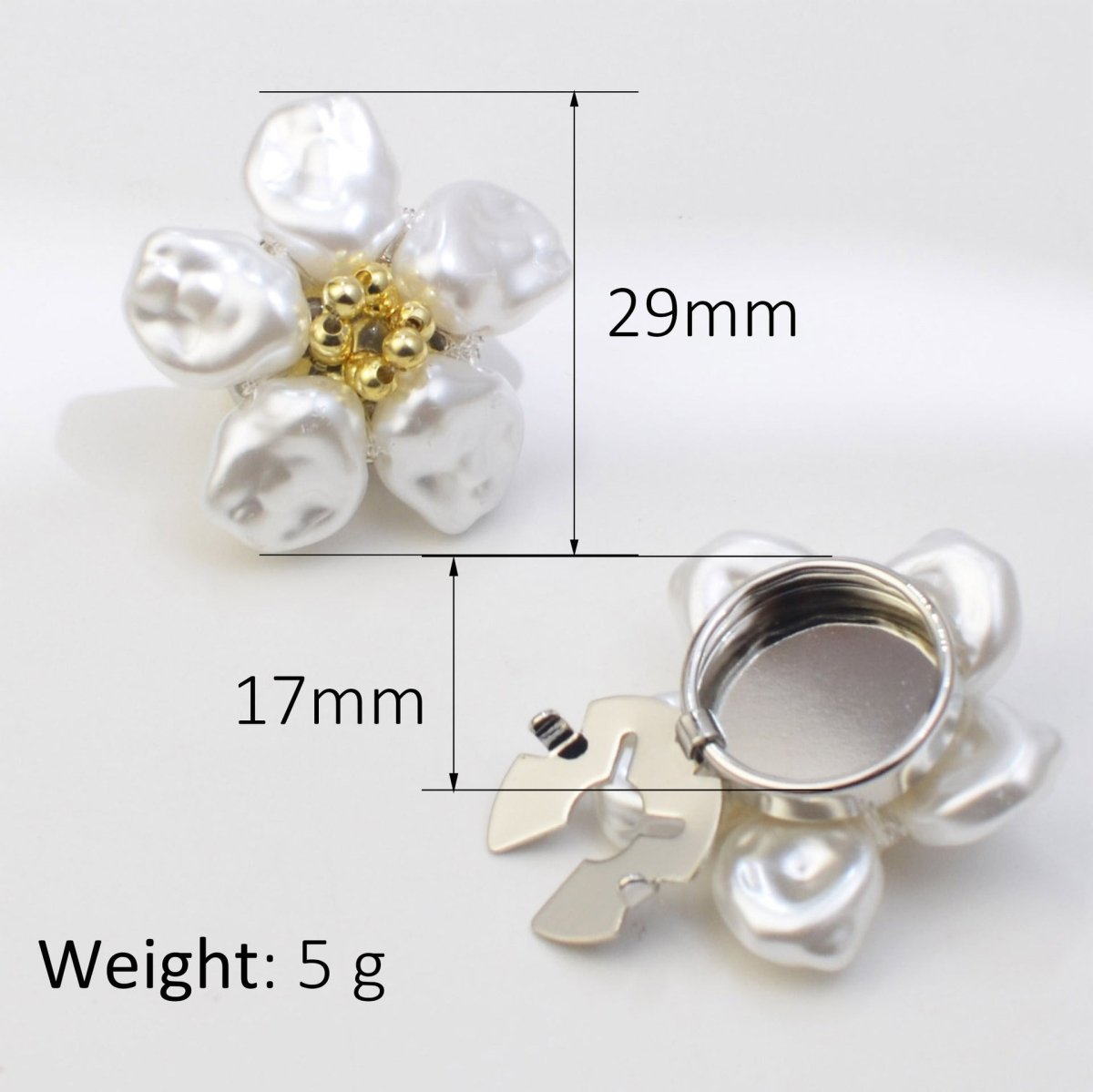 Pearl Flower Button Covers | Decorative Shirt Button Clips(MAC358)