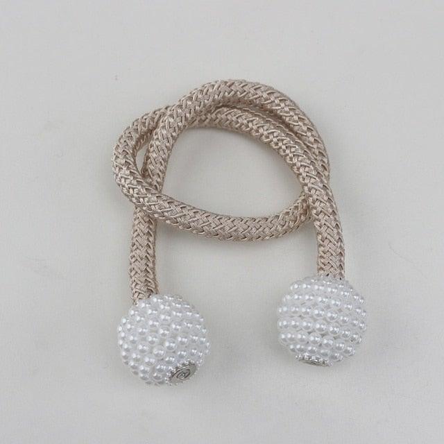 Pearl Magnetic Curtain Clip Curtain Holder Tieback Buckle Clips Hanging Ball Buckle Tie Back Curtain Accessories Home Decor  Decorative Curtain Holdbacks Crystal Tie Backs For Curtains Curtain Holders For Window Draperies
