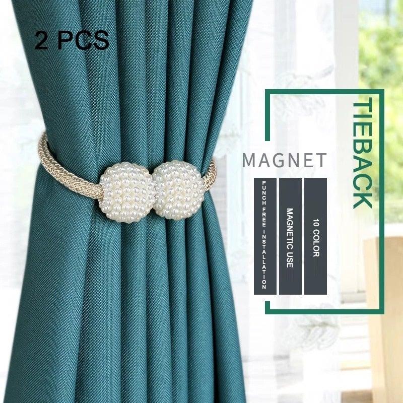 Pearl Magnetic Curtain Clip Curtain Holder Tieback Buckle Clips Hanging Ball Buckle Tie Back Curtain Accessories Home Decor  Decorative Curtain Holdbacks Crystal Tie Backs For Curtains Curtain Holders For Window Draperies