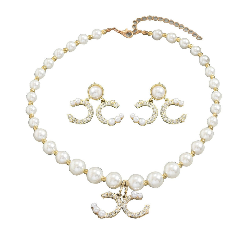 Pearl Necklace & Earring Set Elegant Jewelry Collection (MAC418)