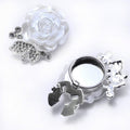 Pearl Rose Button Covers | Rhinestone Leaf Decorative Clips(MAC360)