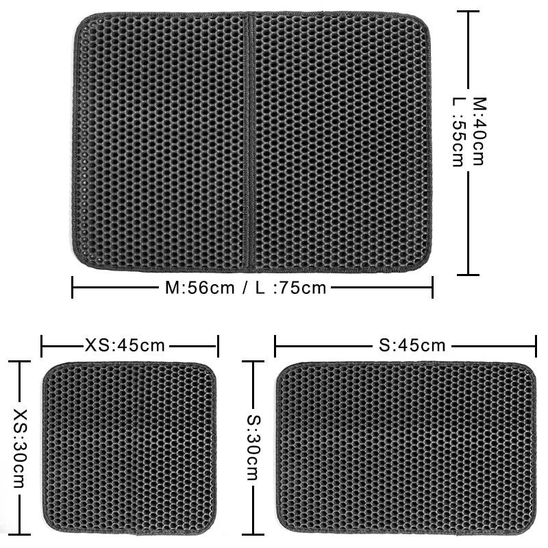 Pet Cat Litter Mat Waterproof Double Layer Cat Litter Trapping Pet Litter Box Mat Clean Pad Products For Cats Accessories Cat Litter Mat Trapping for Litter Box No-Toxic & Super Size  Urine & Waterproof Honeycomb Double Layer Anti Tracking Mats