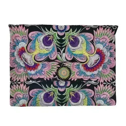 Embroidered Flower Clutch