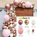 Pink White And Gold Balloon Garland Arch Kit For Bridal Shower Wedding Decors Baby Shower Party Decoration For Girls Birthday
