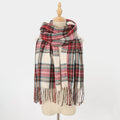 Plaid Fringe Scarf Faux Wool Warm Winter Fashion Accessory (MAC332)