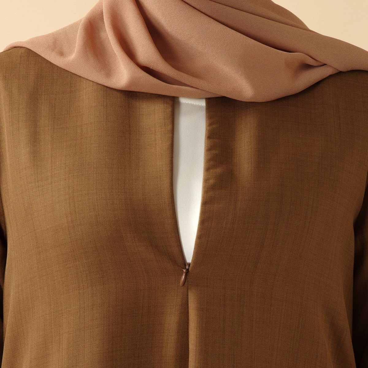 Plain Linen Abaya 3-Piece Set (MOA016)