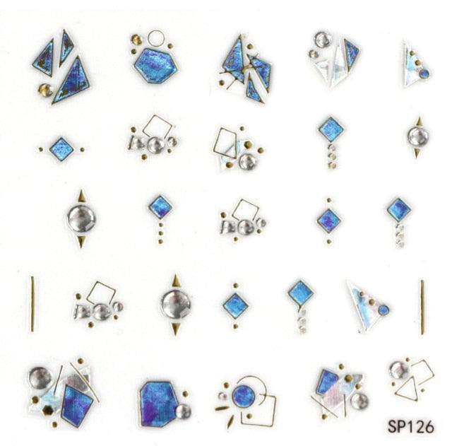 Plant Laser Abstract Lady Face Nail Decals Sliders Paper Art Decor Gel Polish Sticker Manicure Foils 3D Rhinestone Sticker Fun Nail Art Stickers Decal 3D Self-Adhesive Abstract Face Curve Graffiti Nail Design for Acrylic Nail Supplies