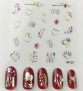 Plant Laser Abstract Lady Face Nail Decals Sliders Paper Art Decor Gel Polish Sticker Manicure Foils 3D Rhinestone Sticker Fun Nail Art Stickers Decal 3D Self-Adhesive Abstract Face Curve Graffiti Nail Design for Acrylic Nail Supplies