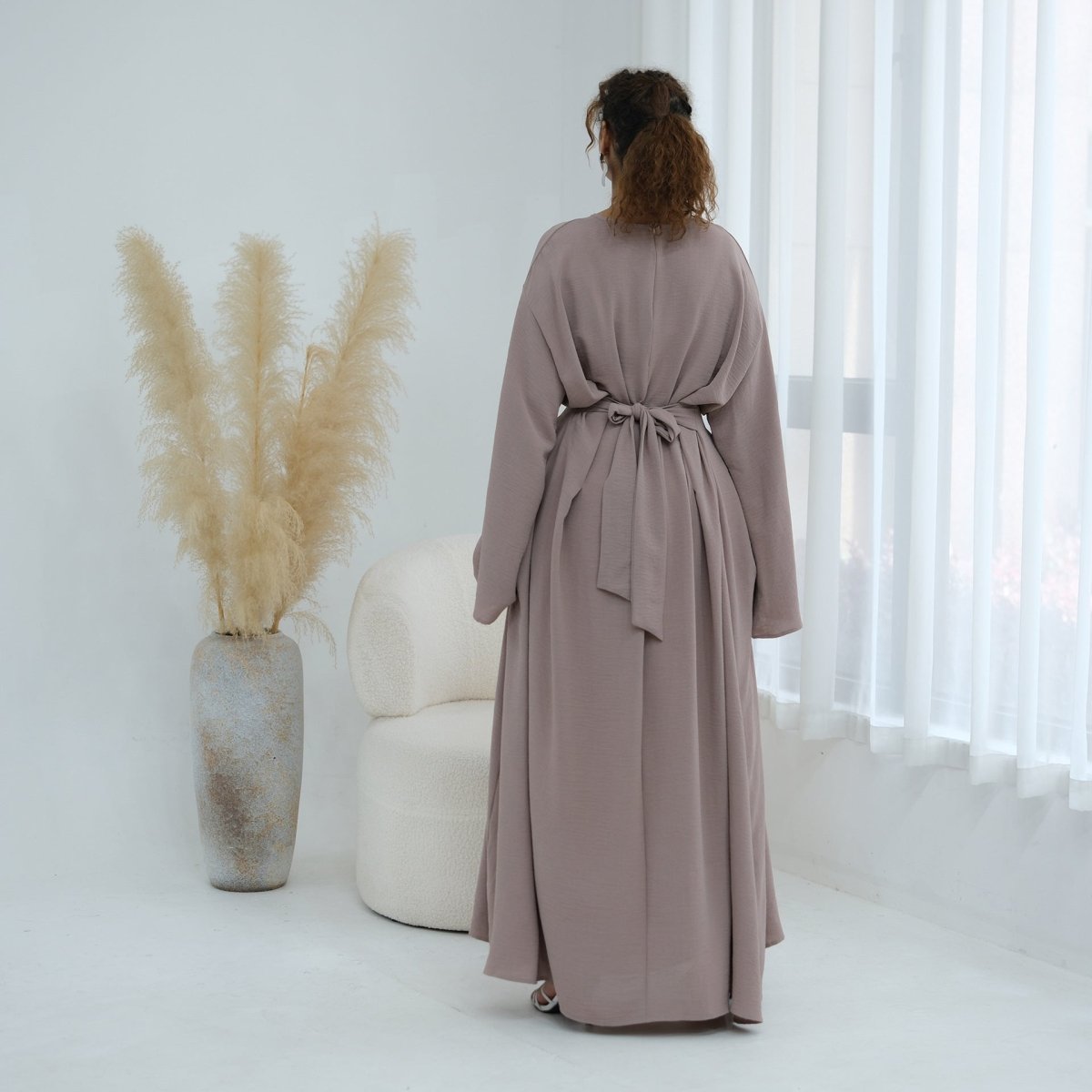 Pleated Batwing Sleeve Maxi Dress(MS453)