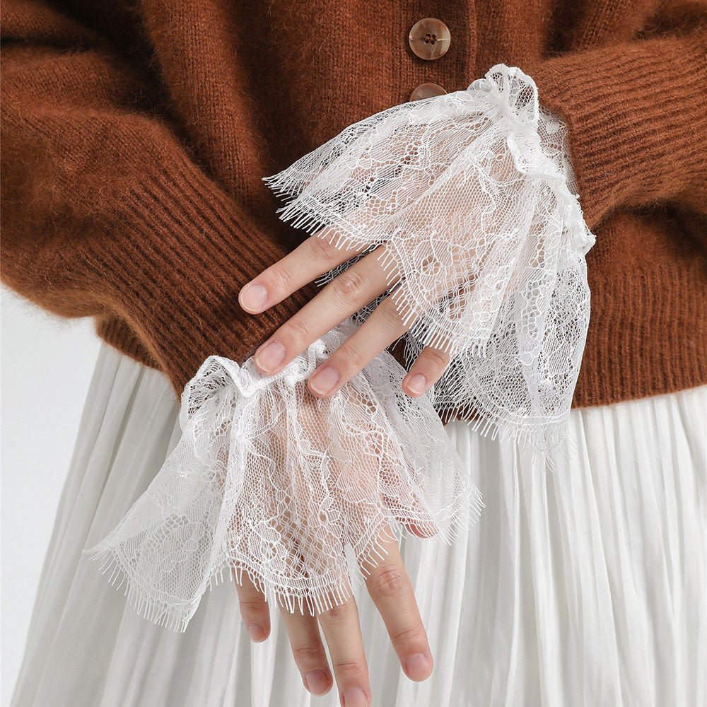 Pleated Lace Mesh Cuff Sleeves (MAC425)