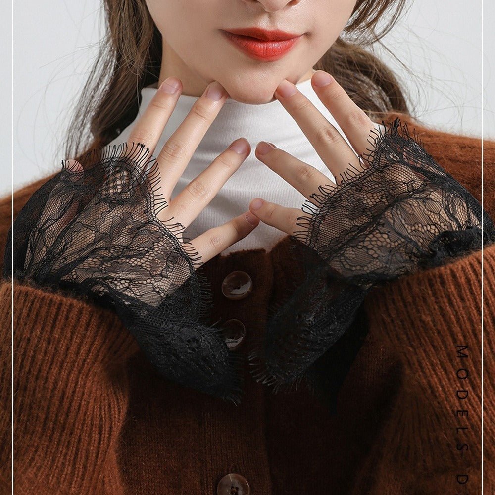 Pleated Lace Mesh Cuff Sleeves (MAC425)