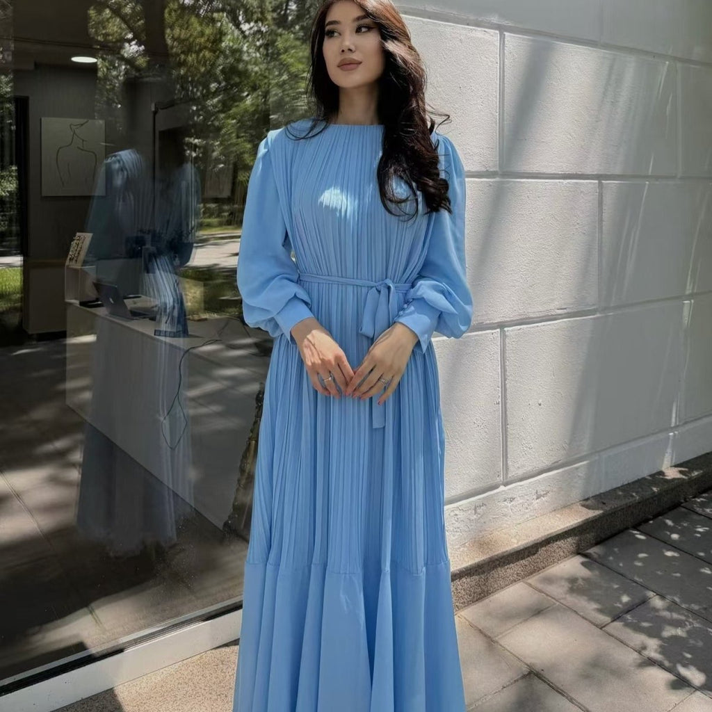 Pleated Tiered Maxi Dress(MS466)