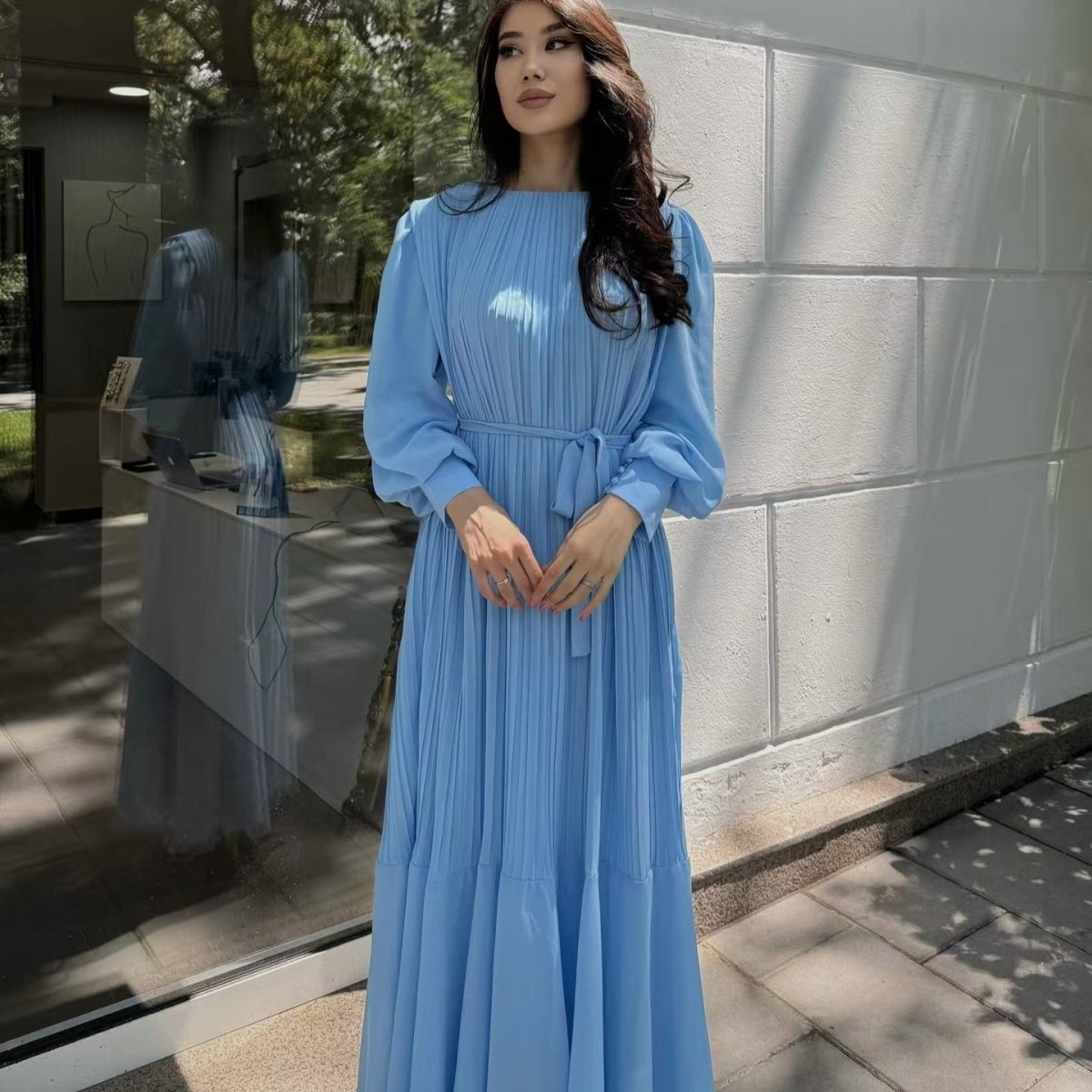 Pleated Tiered Maxi Dress(MS466)