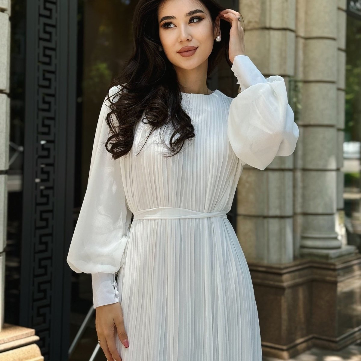 Pleated Tiered Maxi Dress(MS466)
