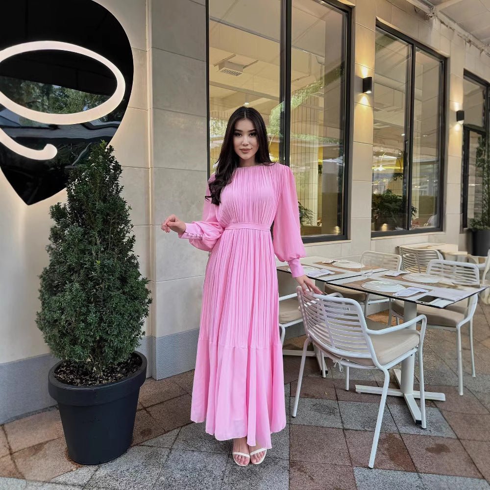Pleated Tiered Maxi Dress(MS466)