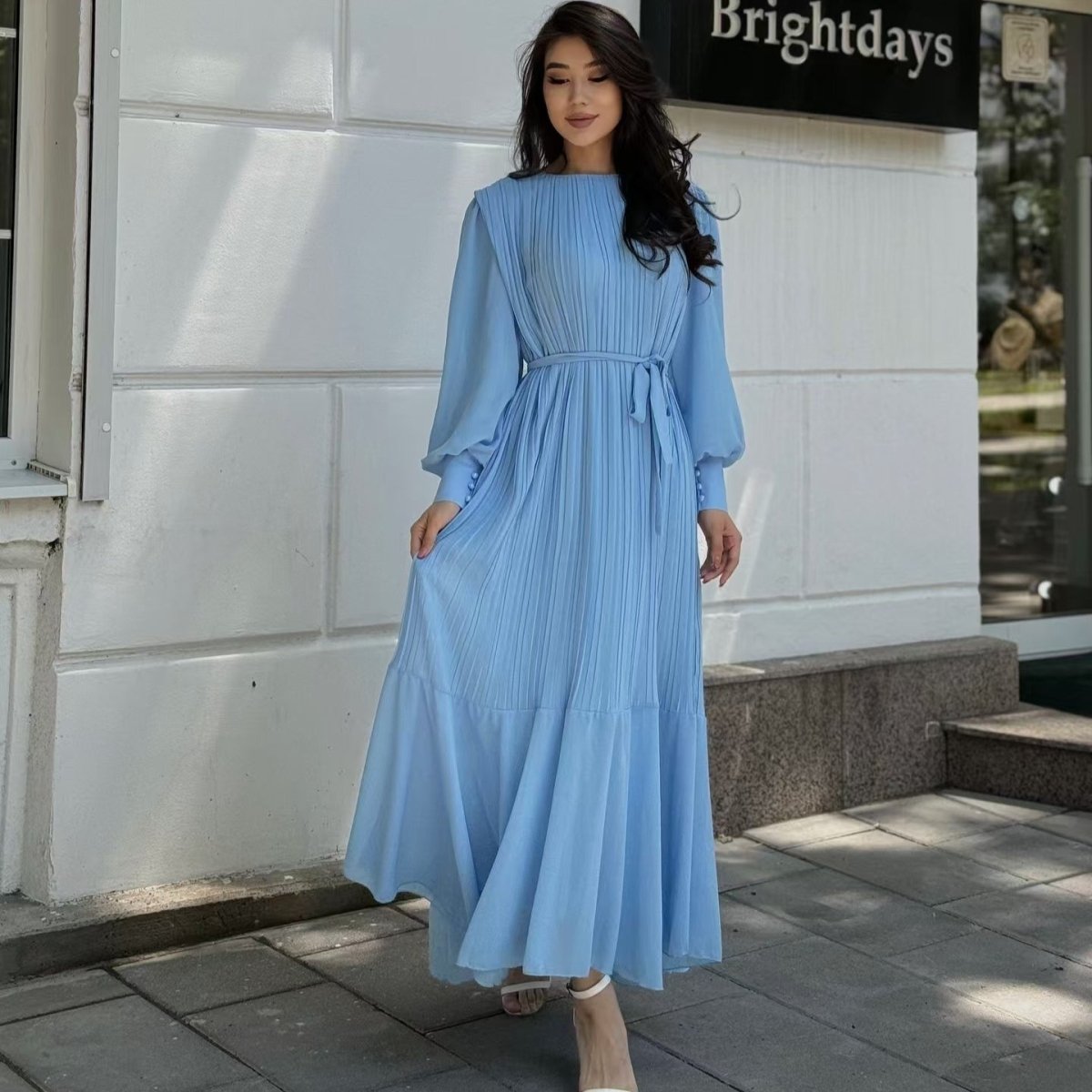 Pleated Tiered Maxi Dress(MS466)
