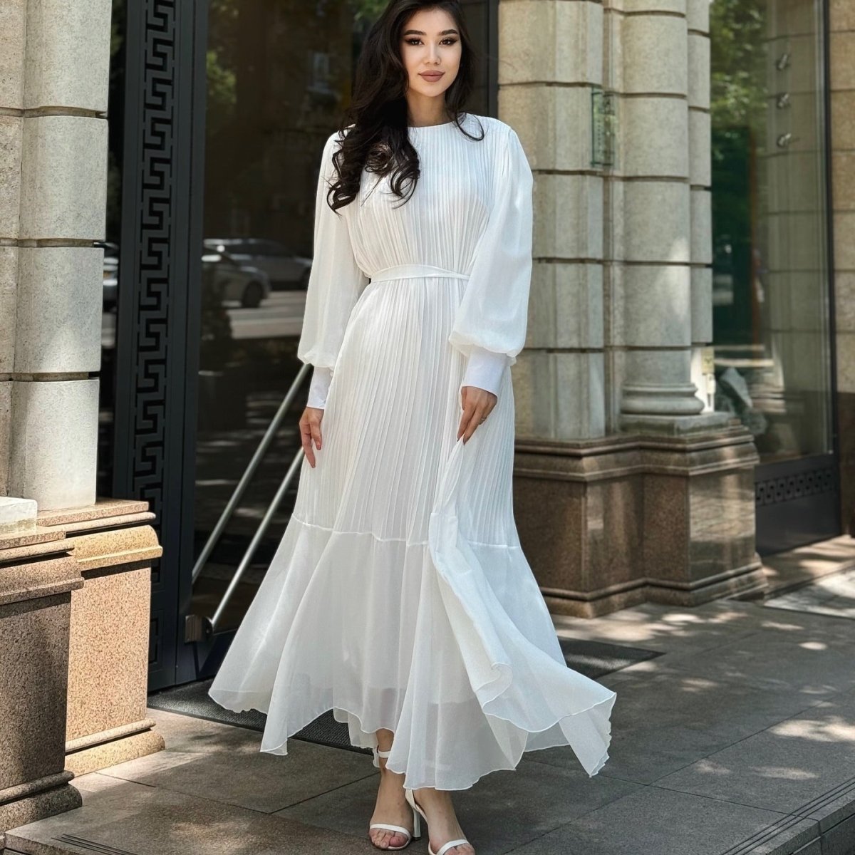 Pleated Tiered Maxi Dress(MS466)