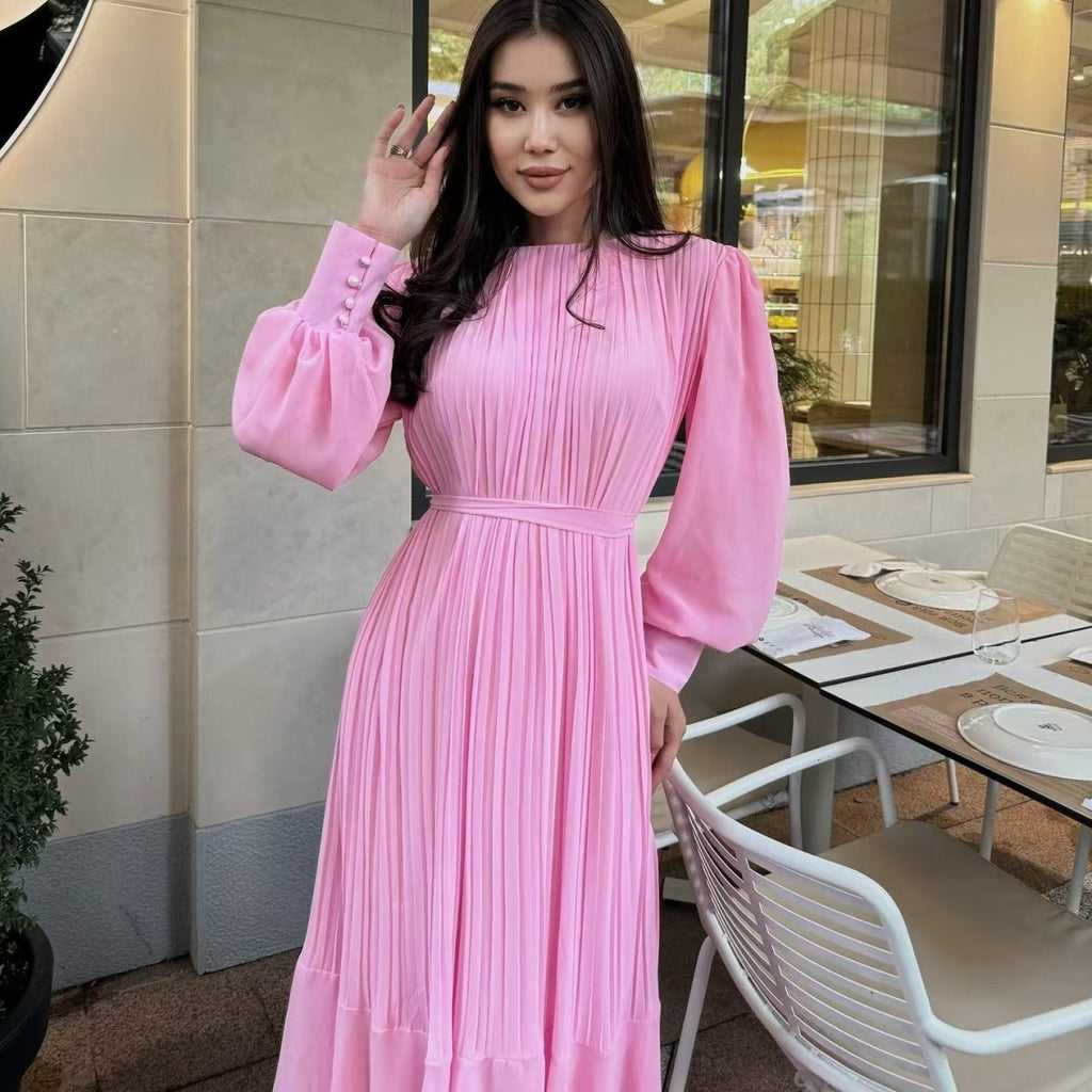 Pleated Tiered Maxi Dress(MS466)