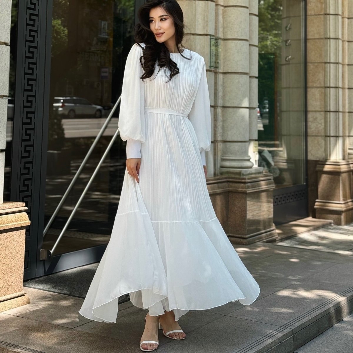 Pleated Tiered Maxi Dress(MS466)