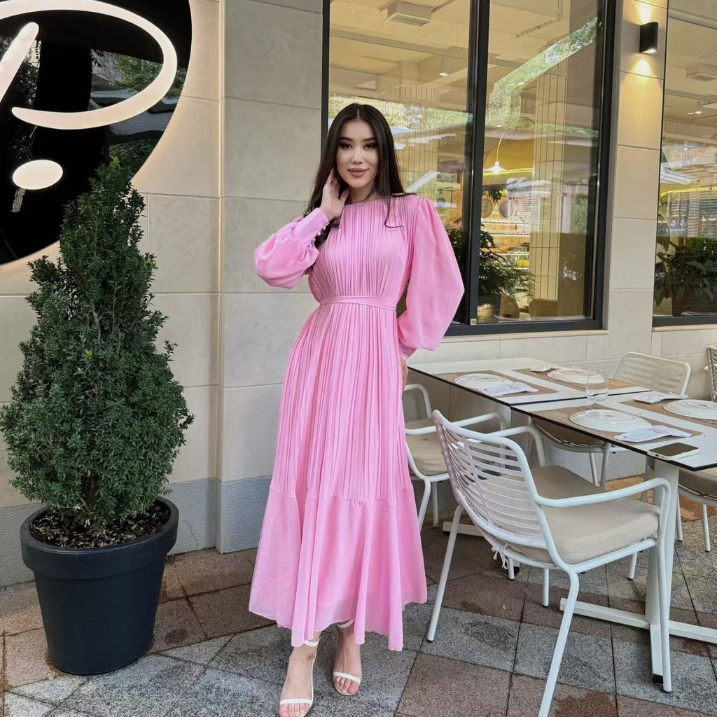 Pleated Tiered Maxi Dress(MS466)