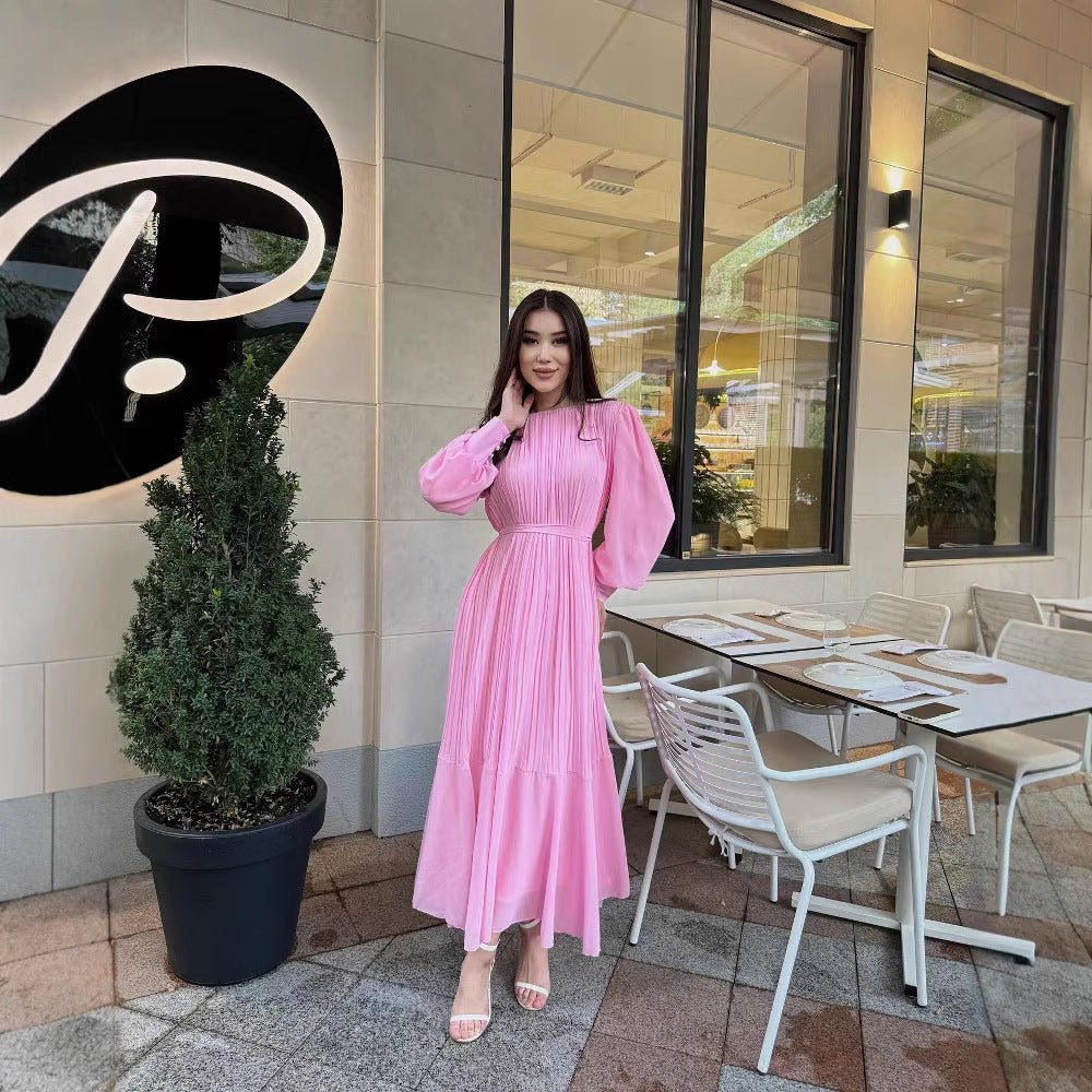 Pleated Tiered Maxi Dress(MS466)