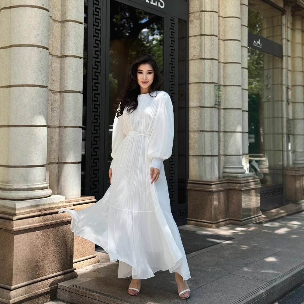 Pleated Tiered Maxi Dress(MS466)
