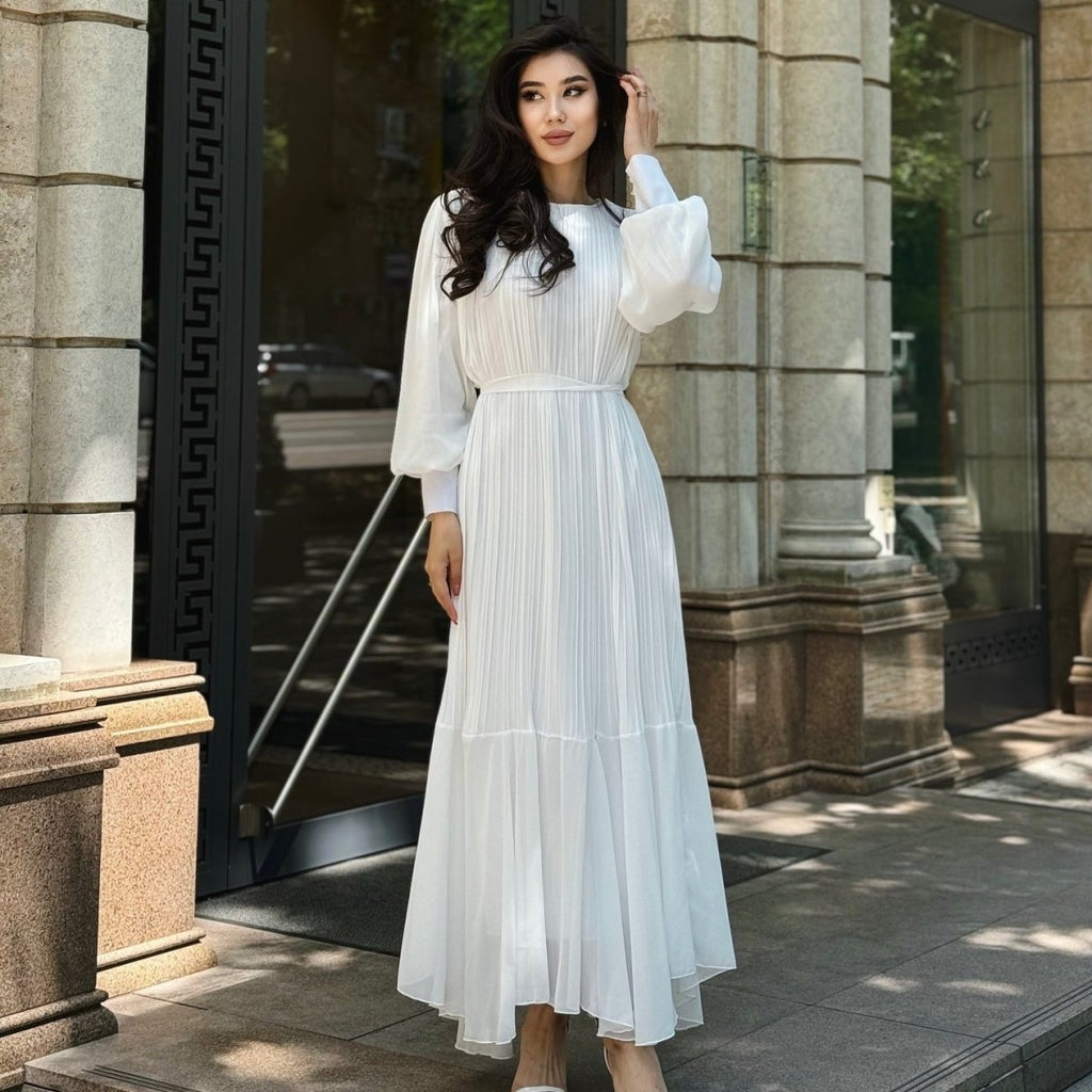 Pleated Tiered Maxi Dress(MS466)
