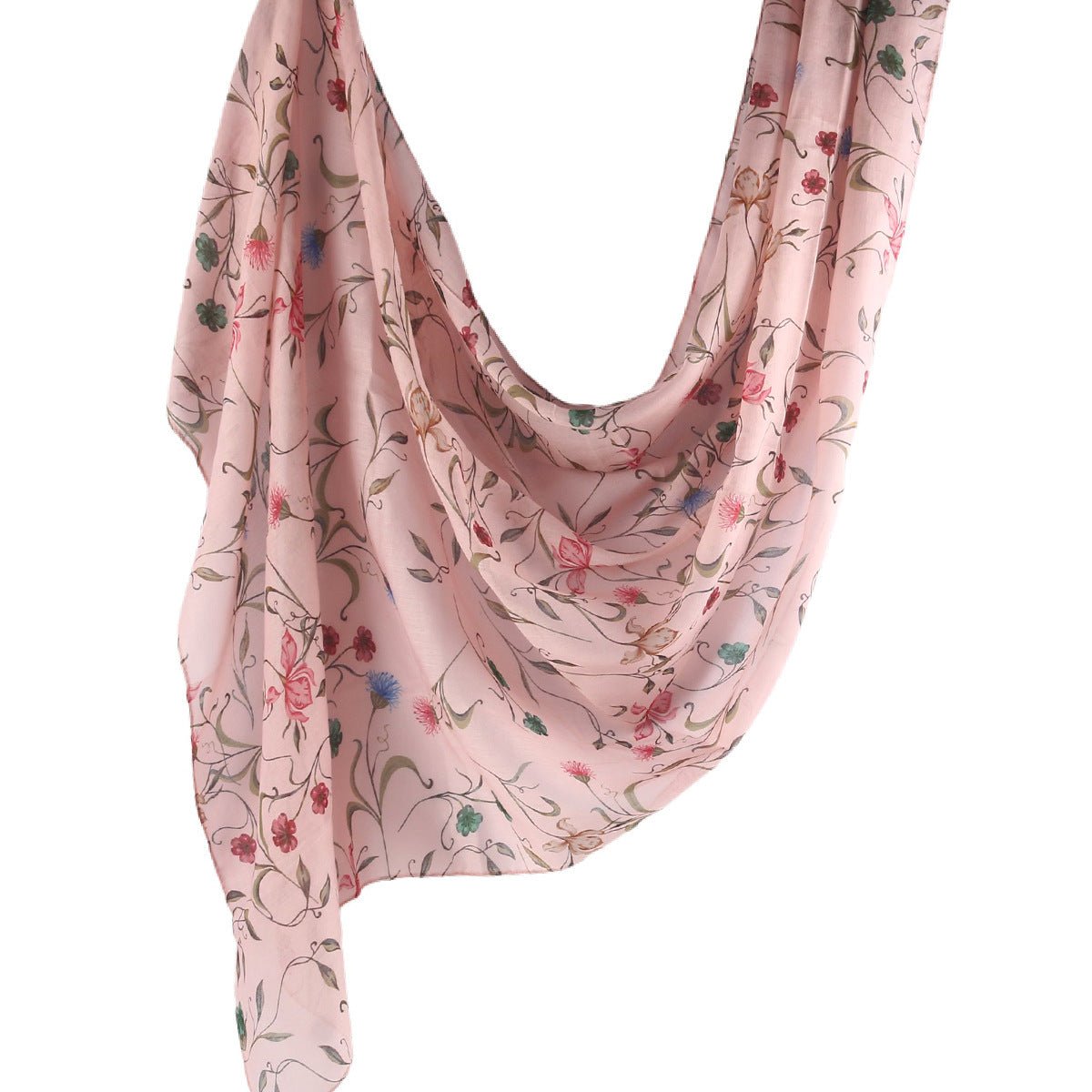 Poly-Cotton Floral Print Hijab Scarf(MH226)